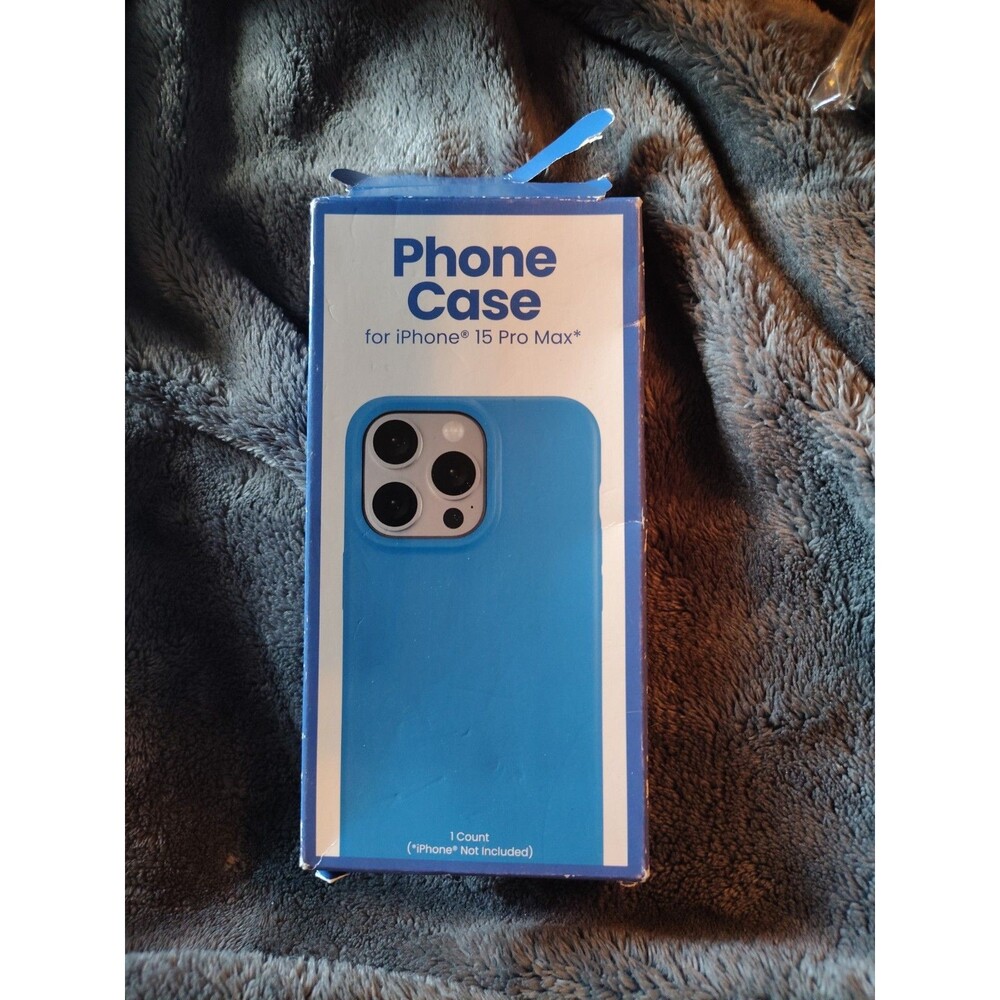 GEMS iPhone 15 Pro Max TPU Case Utah Sky Blue Solid Cover Apple New- broken Box